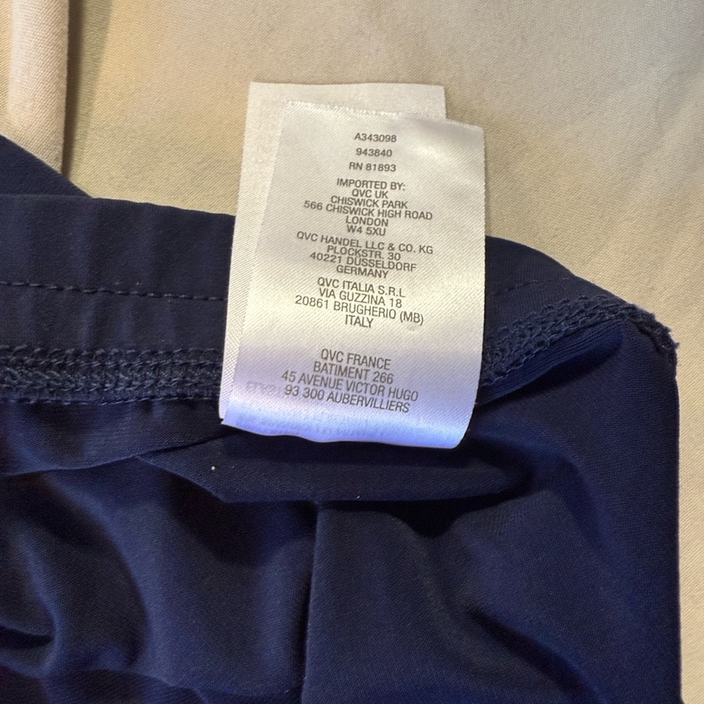 Susan Graver Navy Blue Skirt Silver Studs Polyester Spandex Women XL Elastic - Picture 9 of 9